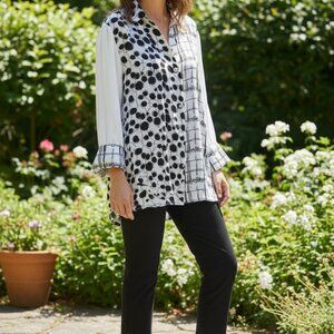 Black and White Tunic Blouse